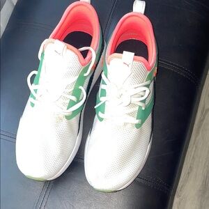 Puma White and Coral Athletic Shoes